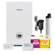 Worcester Bosch Greenstar 1000 30kw Combi Pack inc Flue, Filter, chemicals, controls, CO Alarm and fittings pack