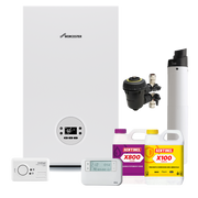 Worcester Bosch Greenstar 1000 24kw Combi Pack inc Flue, Filter, chemicals, controls, CO Alarm and fittings pack