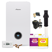 Worcester Bosch Greenstar 4000 Life 18kw System Pack inc Vertical Flue, Filter, chemicals, CO Alarm and fittings pack