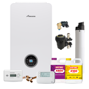 Worcester Bosch Greenstar 4000 25kw Combi Pack inc Flue, Filter, chemicals, controls, CO Alarm and fittings pack