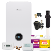 Worcester Bosch Greenstar 4000 30kW Vertical Flue Pack, Filter, chemicals, controls, CO Alarm and fittings pack
